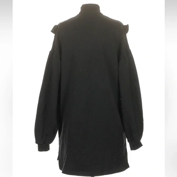 NWT Lazy Oaf Ruffle Sweater Dress Black Size Small - Picture 2 of 15